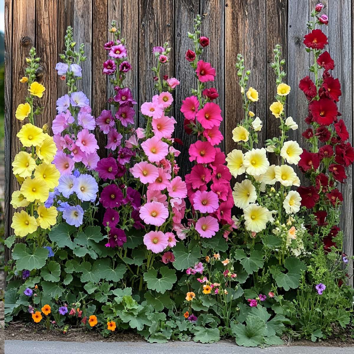 نبات ختمية الزينة أو الخطمي Alcea rosea